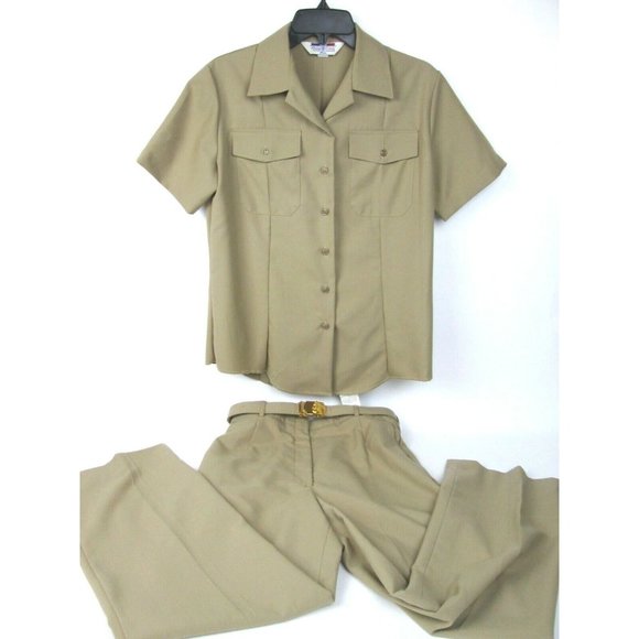 Complete Vintage US Navy 3 Piece Uniform 38 Shirt 28 Pants Belt Costume FUN - Picture 1 of 7